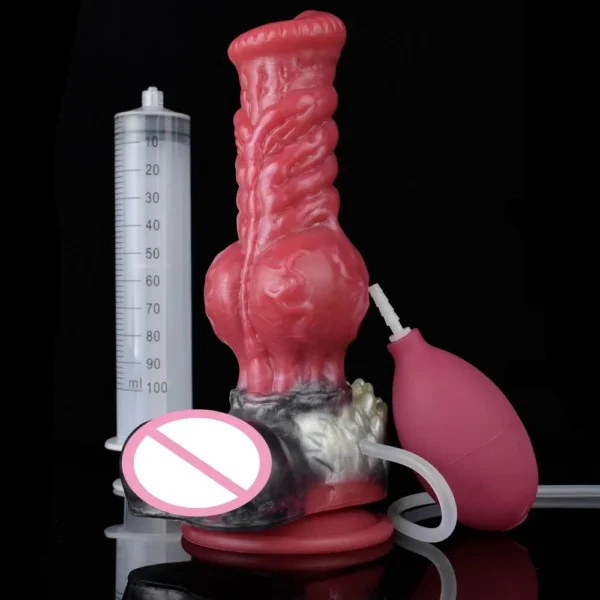 8.26 Inch Silicone Large Squirt Wolf Penis Ejaculation Dildo Sexual Fantasy Anal Sex Toys for Women Men Thick Anal Plug
