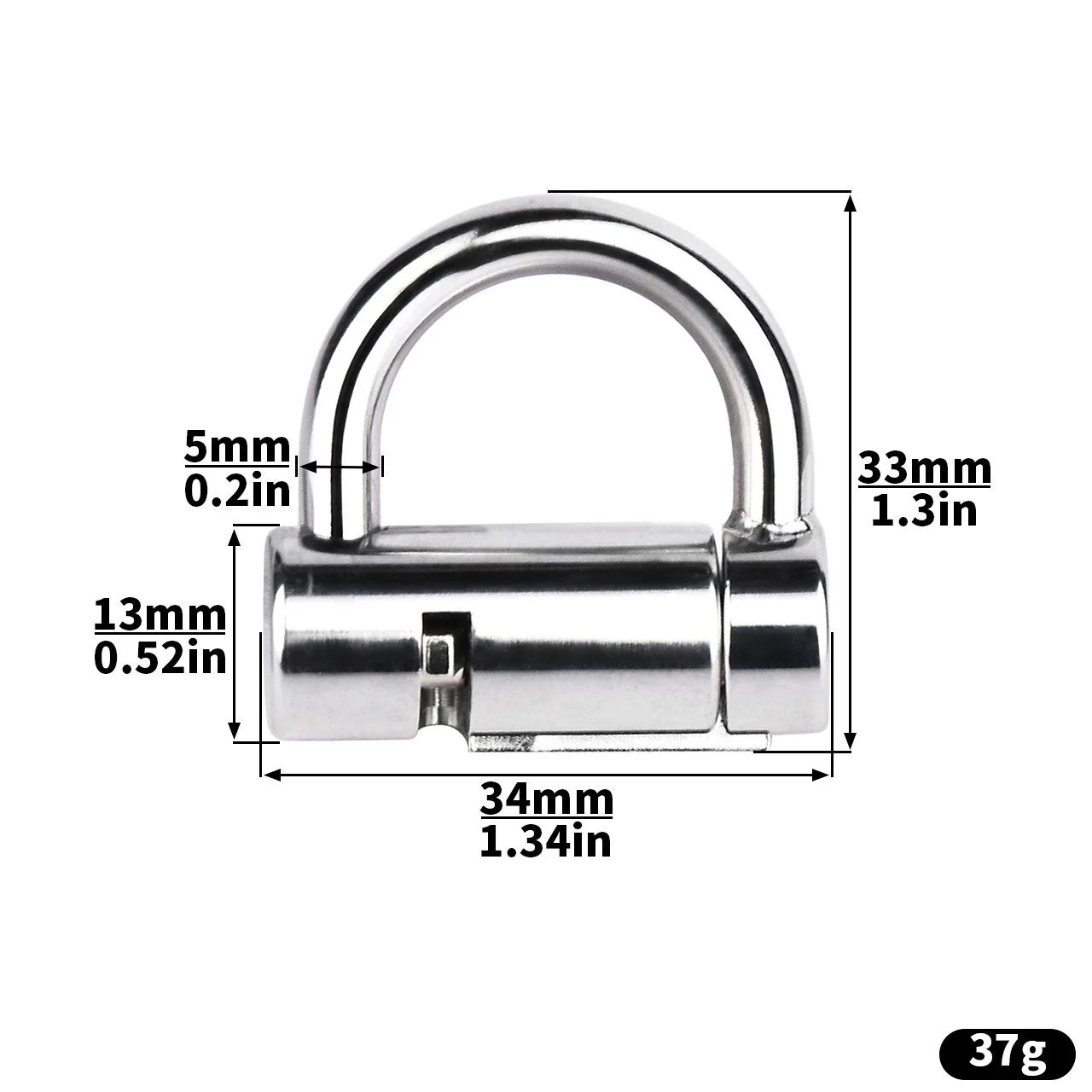 Piercing Lock Pad Chastity Lock with Key,Chastity Cage Ring Locked Chastity Piercing Steel Lock Chastity Cage Device