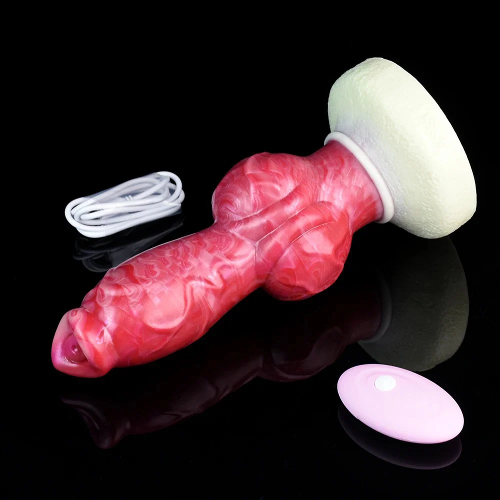 8.66 Inch Huge Animal Dog Sexy Vagina Toy Vibrator Realistic Liquid Silicone Dildo for Women