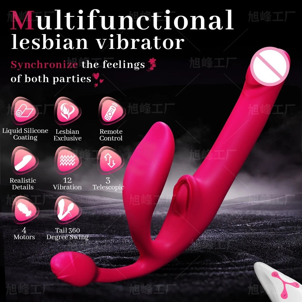 Wireless Remote Control Telescopic Massage Masturbation Vibrator Anal Toys for Lesbian