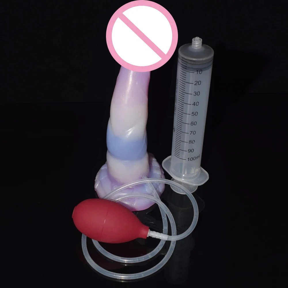 8 Inch Silicone Animal Dildo Fake Penis Ejaculating Fantasy Dildo Squirting Function Anal Plug for Men Colorful Sex Toy