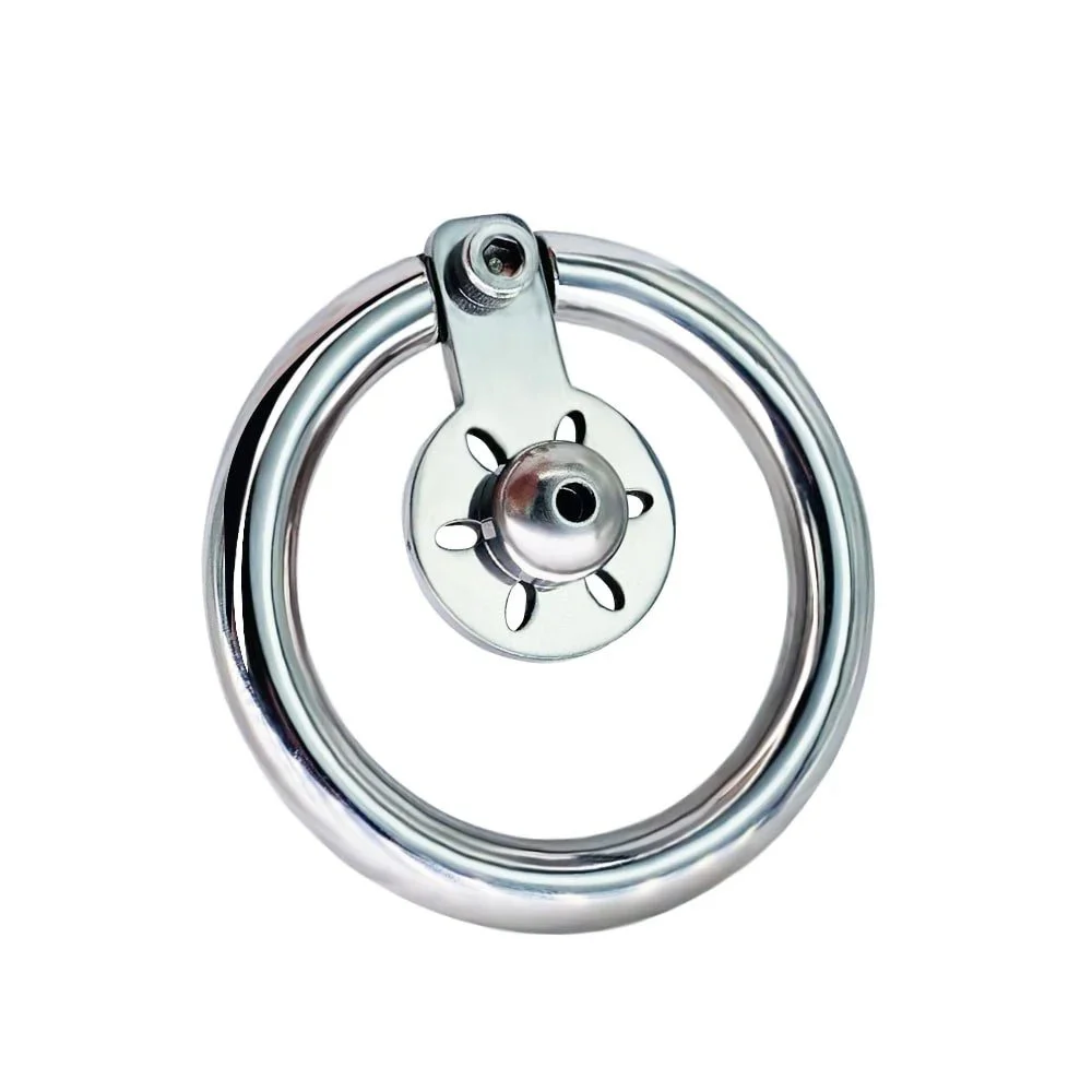 Slim Design Short Style with Catheter Stainless Steel Bird Cage Lock Bottle Cap Lock Chastity Lock Adult Sex Toys