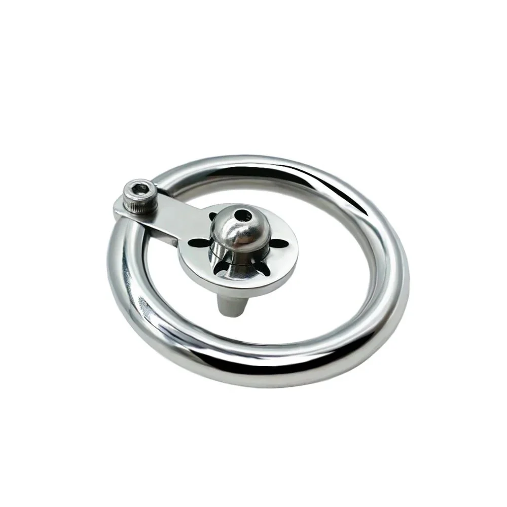 Slim Design Short Style with Catheter Stainless Steel Bird Cage Lock Bottle Cap Lock Chastity Lock Adult Sex Toys