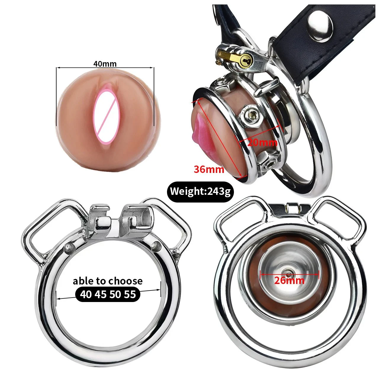 Flat Chastity Cage Cock Cages Male Chastity Devices Pussy Shape Chastity Cage Adults Products 1Toys Sex