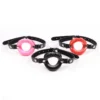 Adjustable Fetish Adult Oral Sex Toy Silicone Lip Sexy Open Mouth Gag With Lock Leather Strap