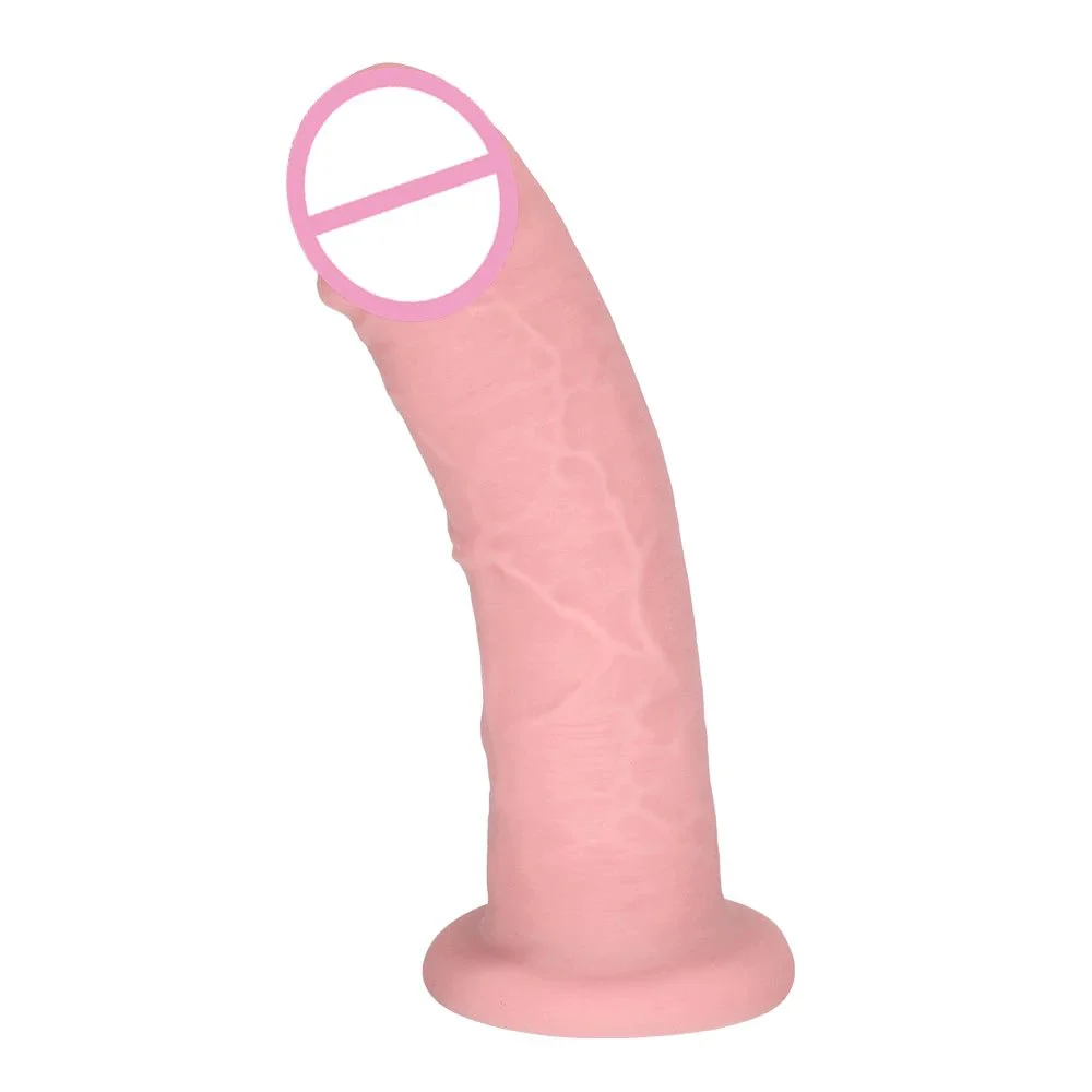 Flesh Female Masturbation Toys Eggless Huge Big Penis Dildo Soft Realistic Silicone Dildo Para Mujer with Strong Suction Cup