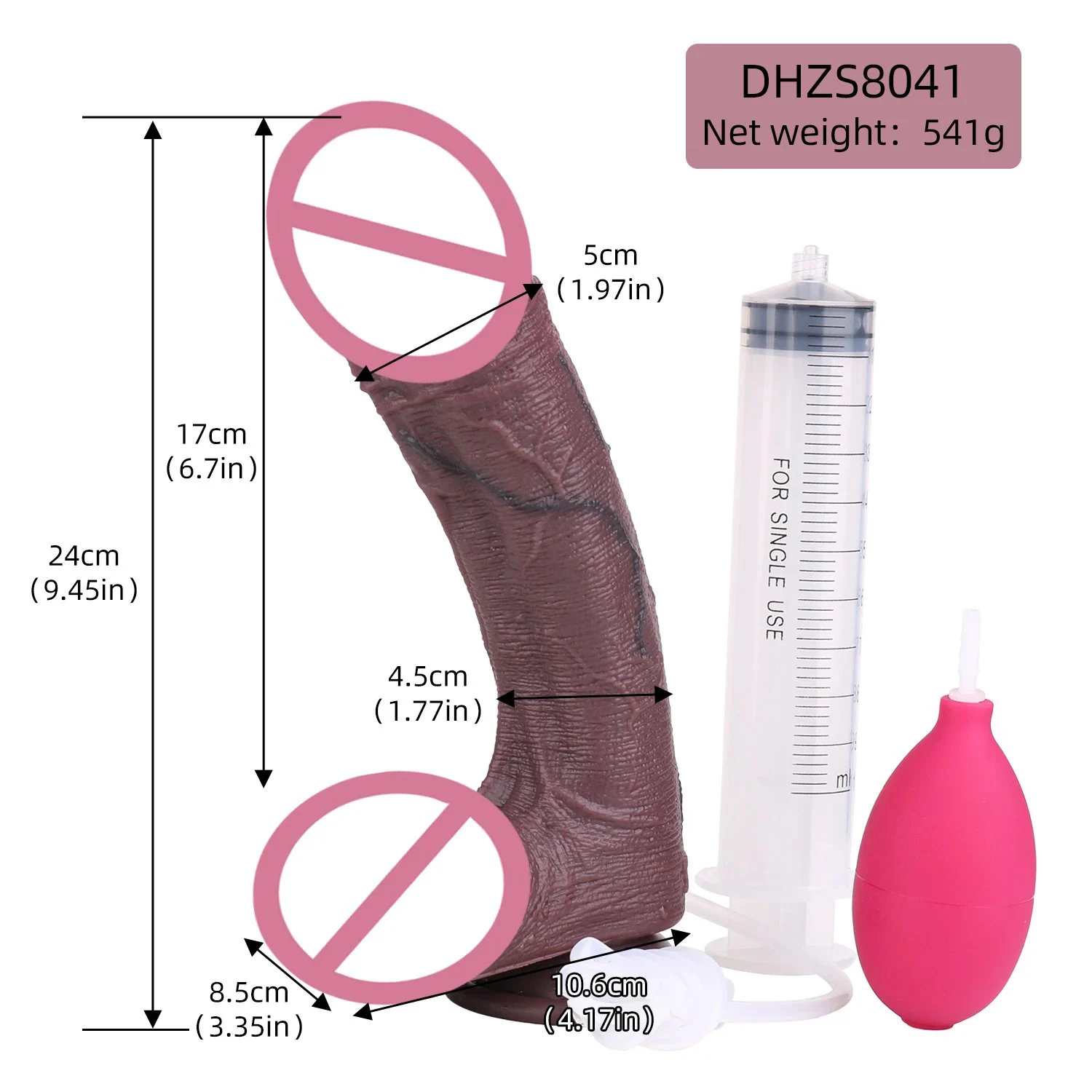 Realistic 9.45In Long Dual Layer Dildo Squirting Anal Plug With Strong Sucker Lifelike Ejaculation Penis Sex Toys for Adult