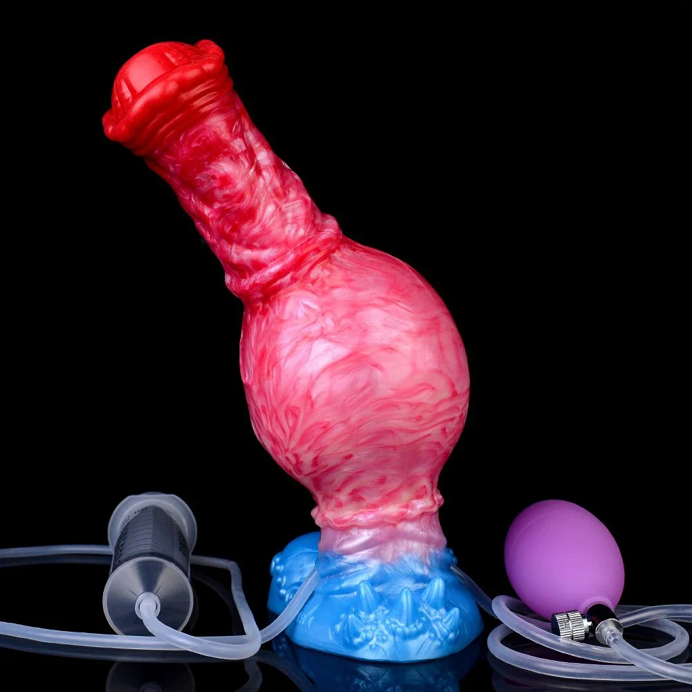 Fire Dragon Inflatable Water Spray Dildo Fantasy Monster Dildo Soft Silicone Spray Dildo Masturbator Adult Sex Toys