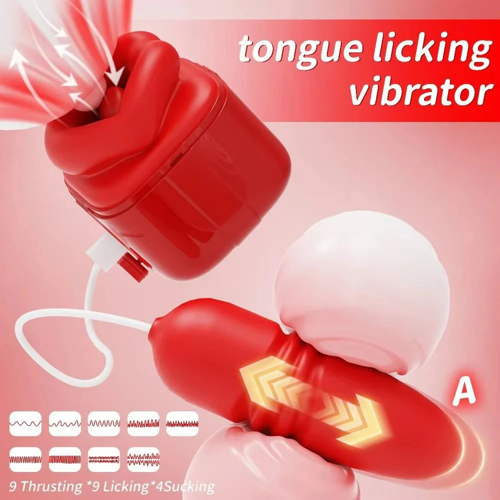 Secret Gift Box Liquid Silicone Sex Toys Big Mouth Tongue Licking Vibrator for Women