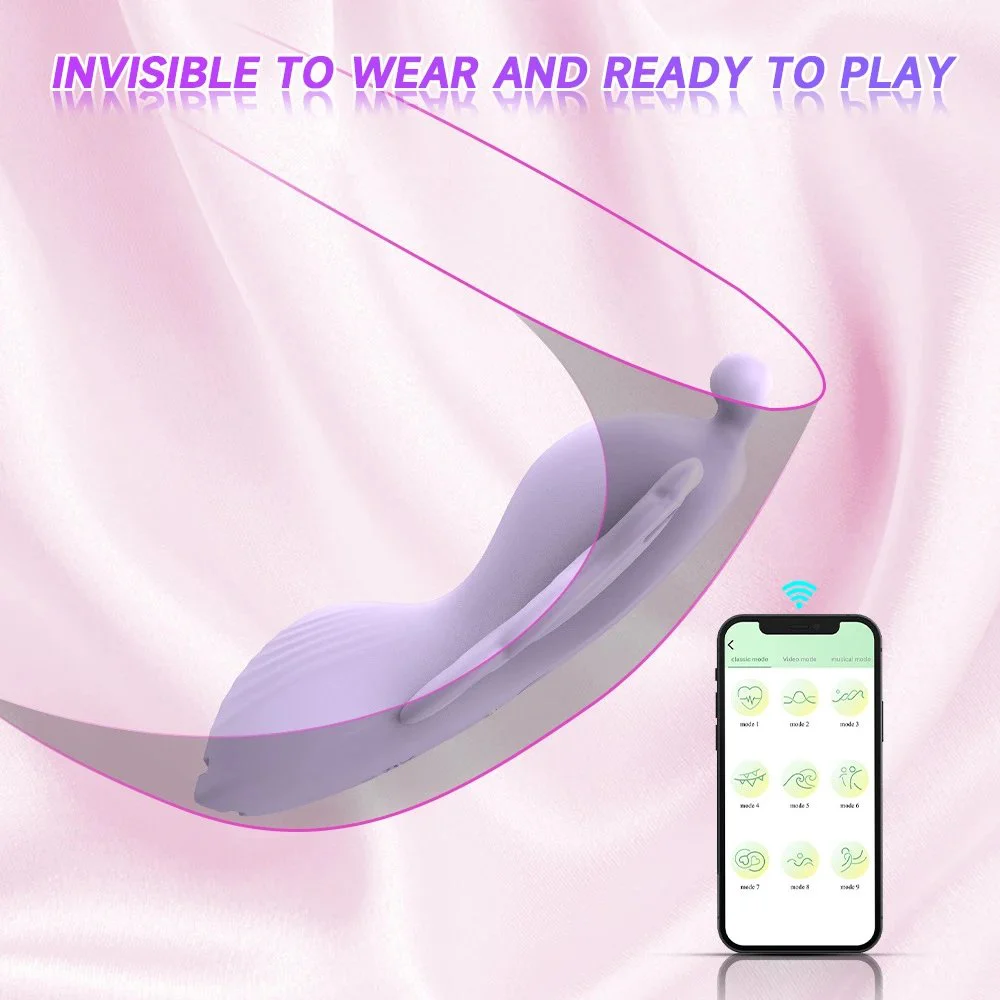 Sex Toy Women Vibrating Panties 9 Modes Mobile App Controlled Strap on Butterfly Vibrator