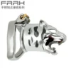 Stainless Tiger Head Cock Cages Extended Style Delay Ejaculation Cock Cage With Penis Ring Fetish Sex Product for Men