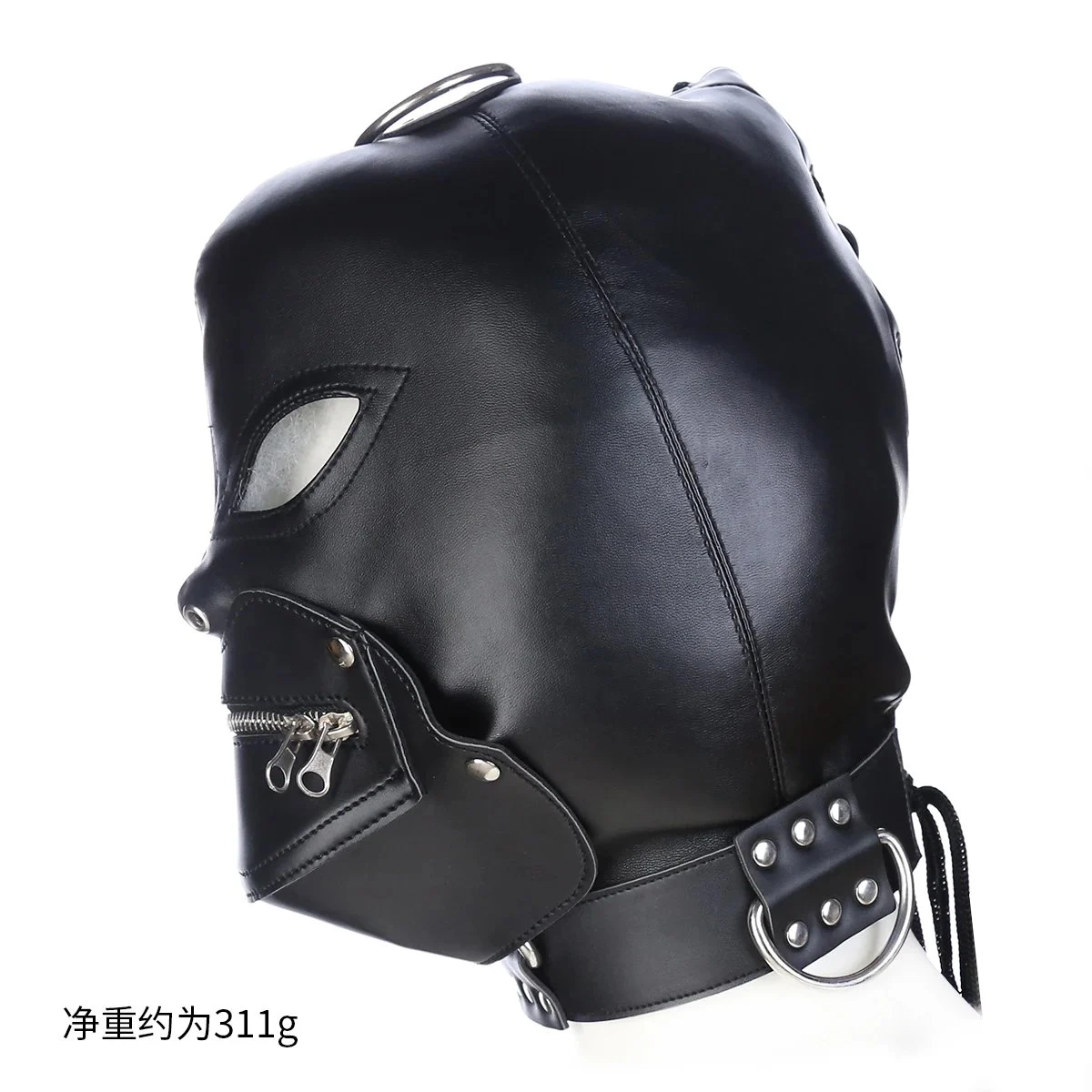 Adult Sex Face Slave Costume Male Bondage Big Leather Head Hood