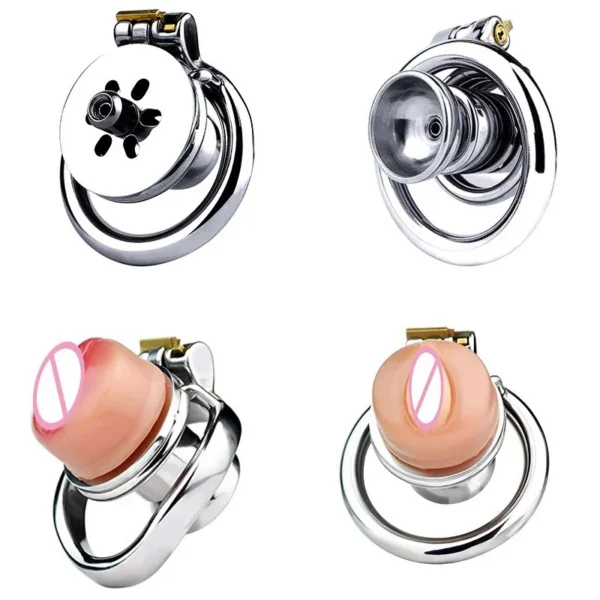 DIY Chastity Novelty Sissy Inverted Chastity Cage CBT Game Stainless Steel Negative Ring Male Invisible Stainless Steel