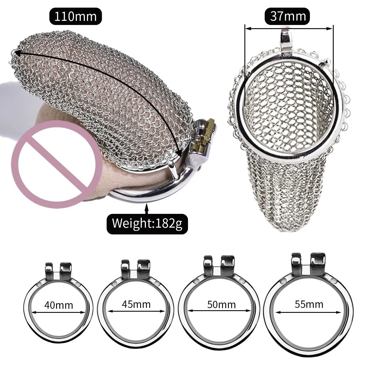 Metal Gauze Chastity Cage Male Mesh Locks Adult Man Cock Cage Prevent Masturbation