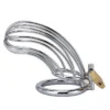 Male Adult Sex Toys Stainless Steel Cock Cage Chastity Device with 3 Active Rings Adult Bondage Gear
