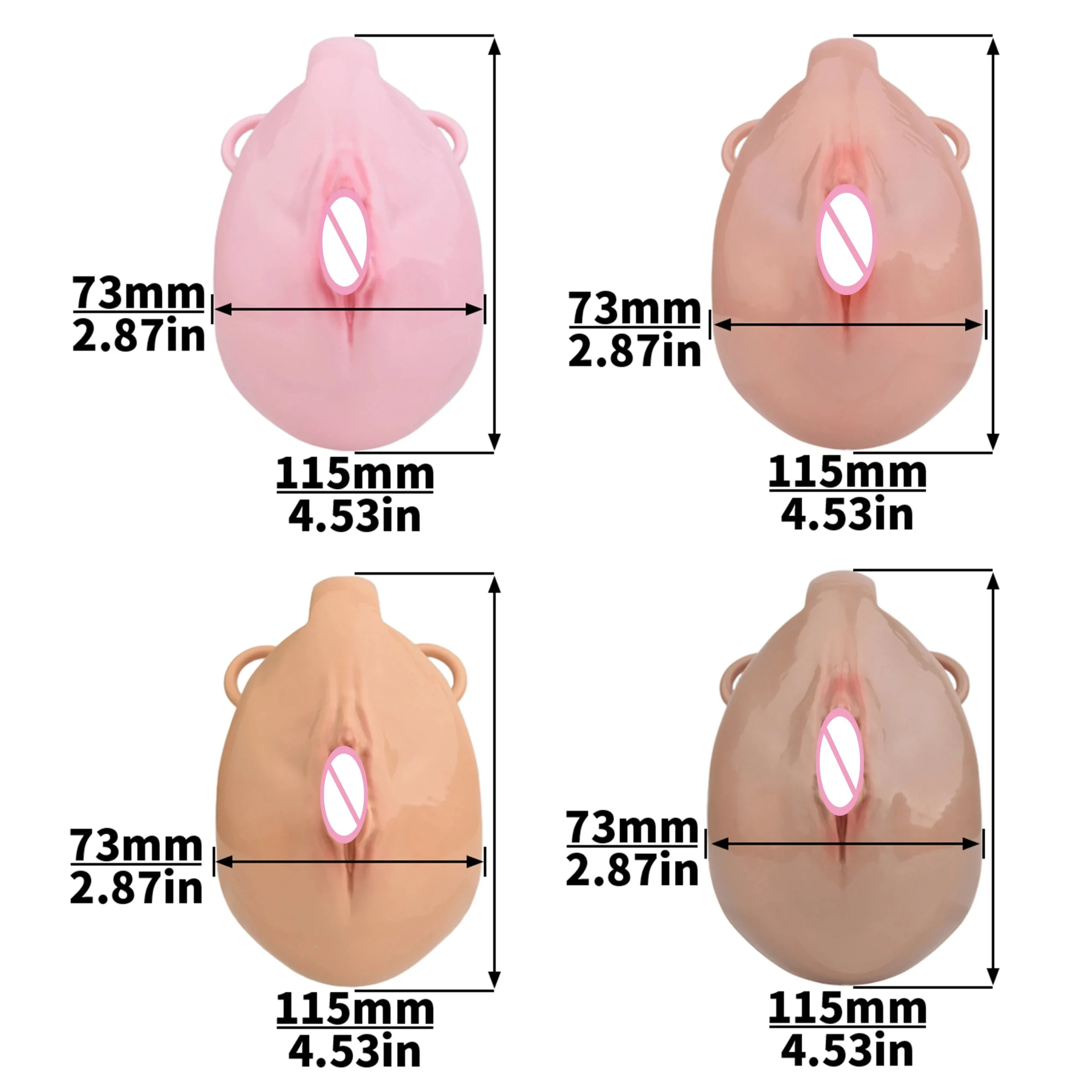 Simulated Vaginal Chastity Lock Device Penis Cage With Anal Plug Pussy Transvestite Male Chastity Cage BDSM Sex Toys