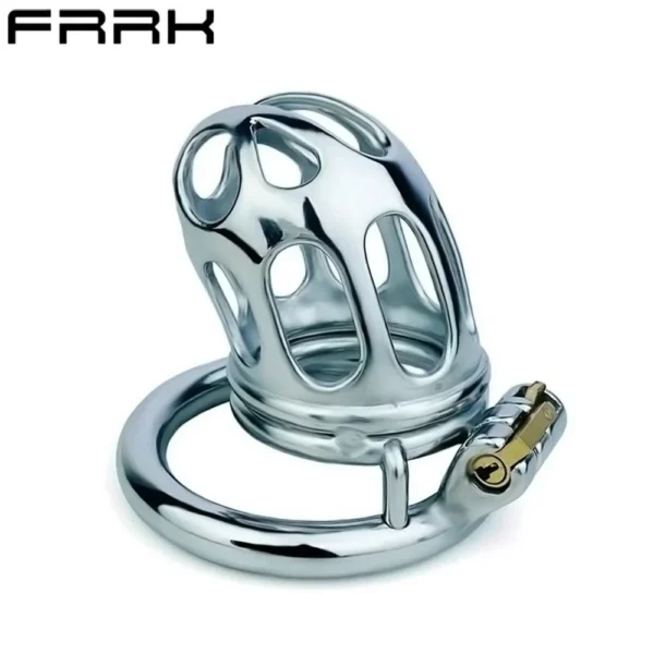 Male Chastity Lock Metal Stainless Steel Penis Ring Narrow Chastity Cage Erotic Control Device Bondage Sex Toys