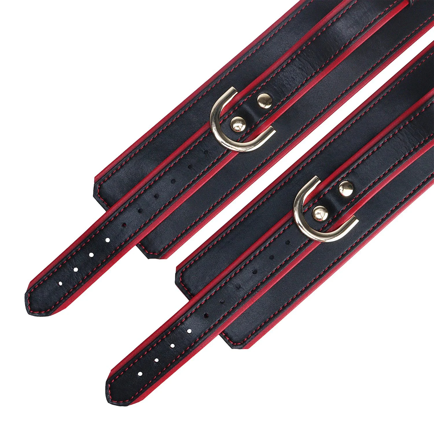 Ankle Cuffs with Cross Buckle Bondage Set, Adjustable BDSM Restraint Gear Unisex Fetish Accessory for Play and Role-Playing