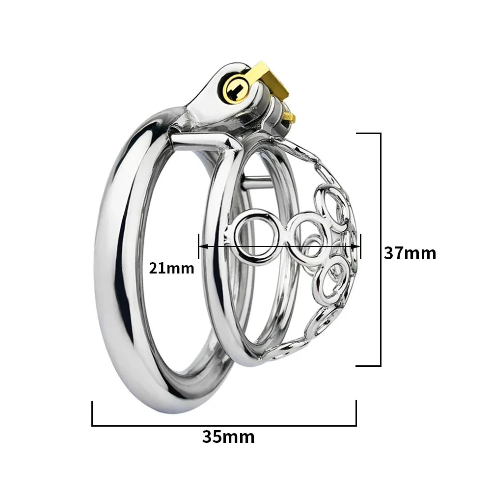 Round or Curved Ring and Belt Spiked Cock Cages Cock Cage Male Chastity Devices SM Products