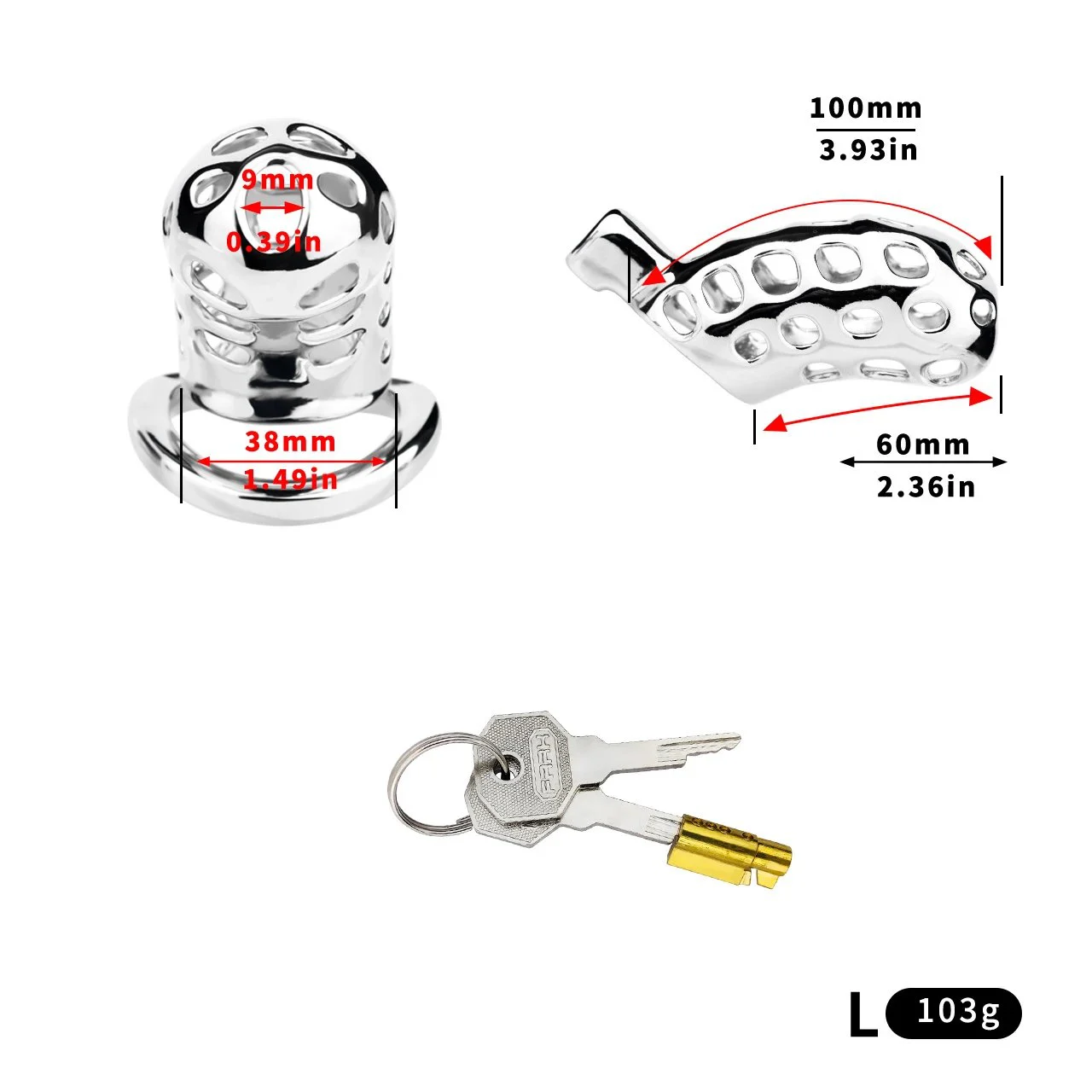 Male Metal Chastity Device Effective Penis Restraint for Easy Wear Available in Three Sizes Male Product