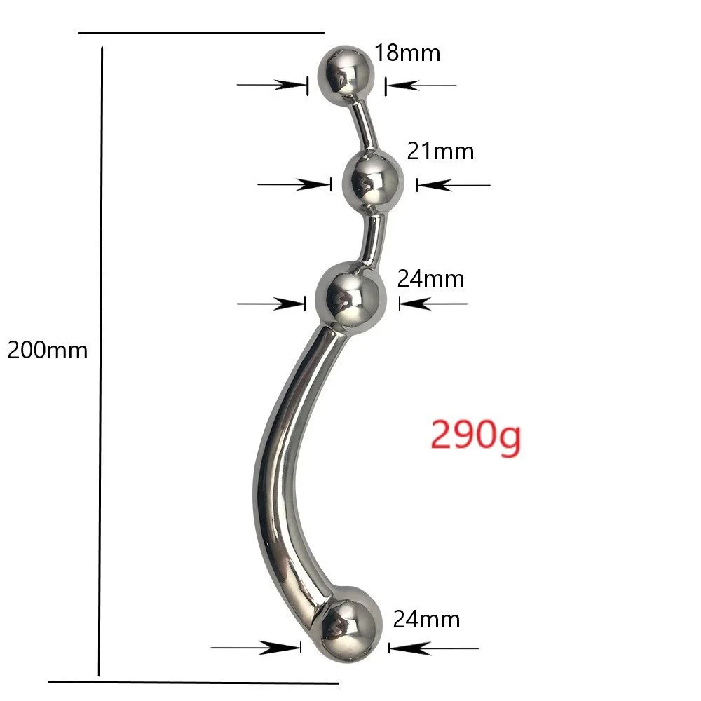 Sex Toys Double Ended Prostate Massager Stainless Steel Anal Dildo G Spot Metal Anal Beads
