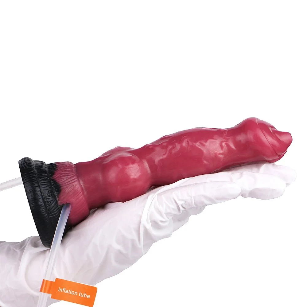 Inflatable Ejaculation Dildo Fantasy Monster Wolf Penis Soft Silicone Female Masturbator Adult Fun Sex Toys