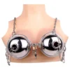 304 Stainless Steel+Chain Adult Sex Toy Psyche Goddess Nipple Clamps Kingkong Shield for Couple