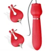 Sex Toys for Women Nipple Clamps Clitoral Nipple Stimulator Rose Dildo Vibrator With Breast Clip