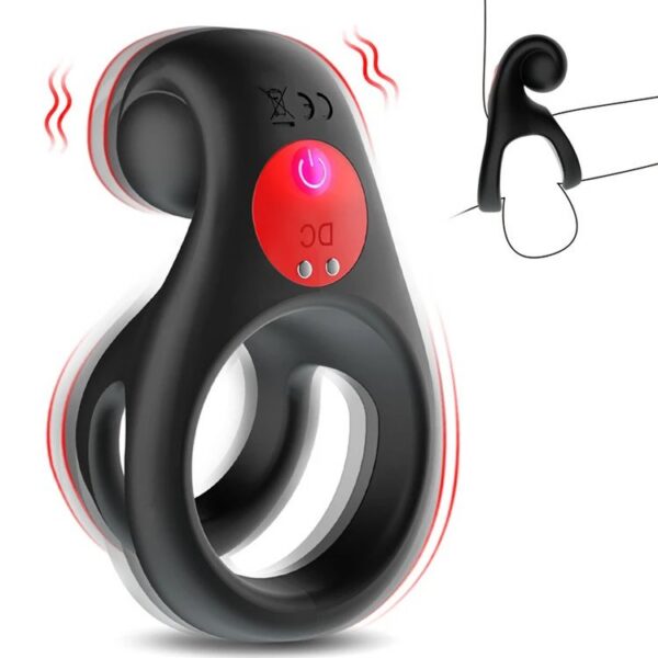 10 Frequency Male Penis Delayed Ejaculation Cock Ring Vibrator for Male Masturbation