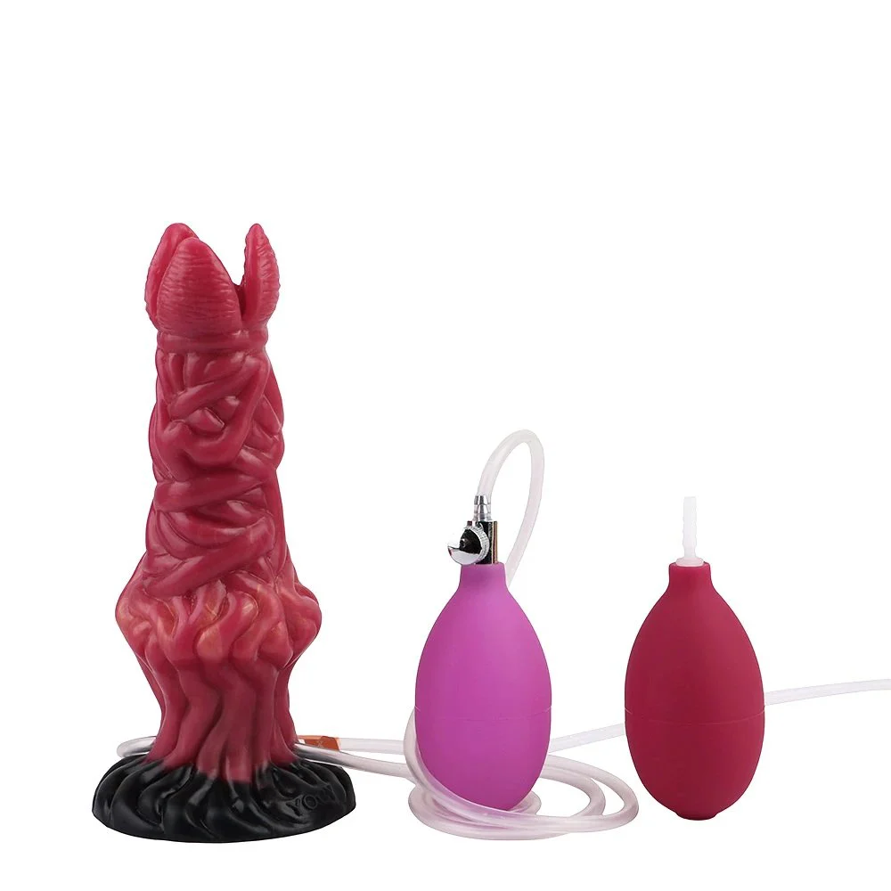 Inflatable Squirting Fantasy Dildo for Simulated Sex Dildo for Women Suction Cup Dildo, Safe Silicone Material