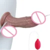 9.05 Inch Simulated Suction Cup Dildo Dual Layer Interactive Water Spray Simulation Wearable Device with Suction Base