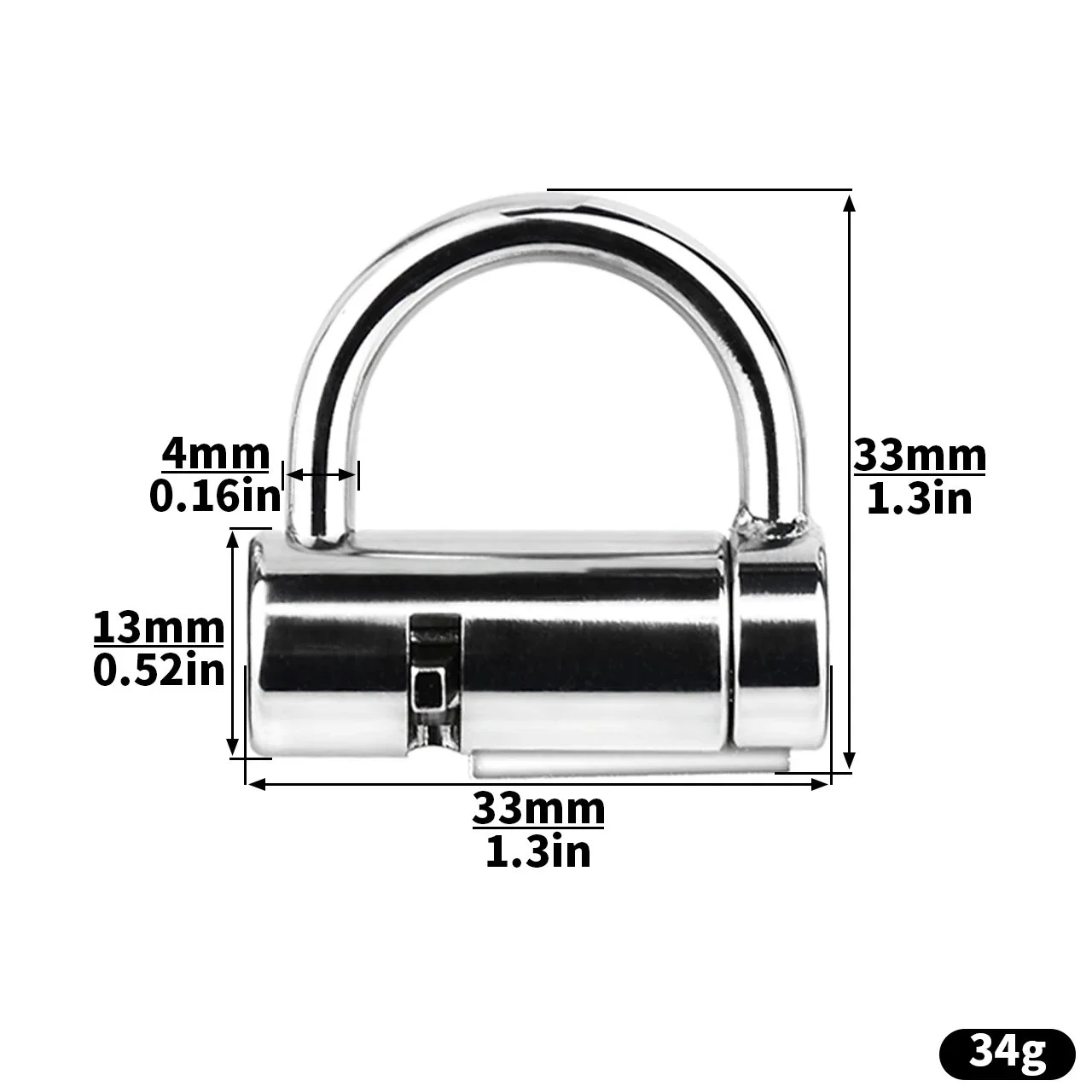 Piercing Lock Pad Chastity Lock with Key,Chastity Cage Ring Locked Chastity Piercing Steel Lock Chastity Cage Device