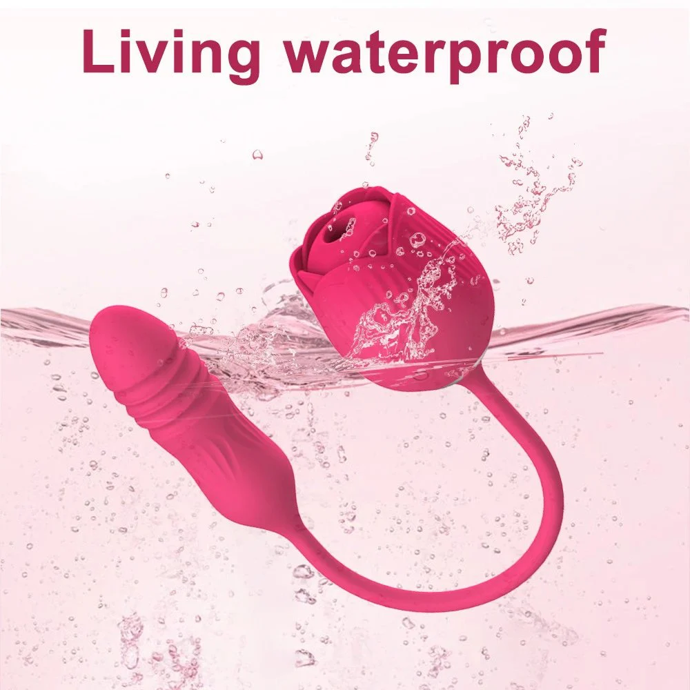 Rose Retractable Sucking Vibrating Jumping Egg Female Masturbation Sex Toys