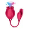 Silicone Rose Flower Shape Clitoral Sucking Clitoris Vibrator G-Spot Vibrator Double Head Use for Women