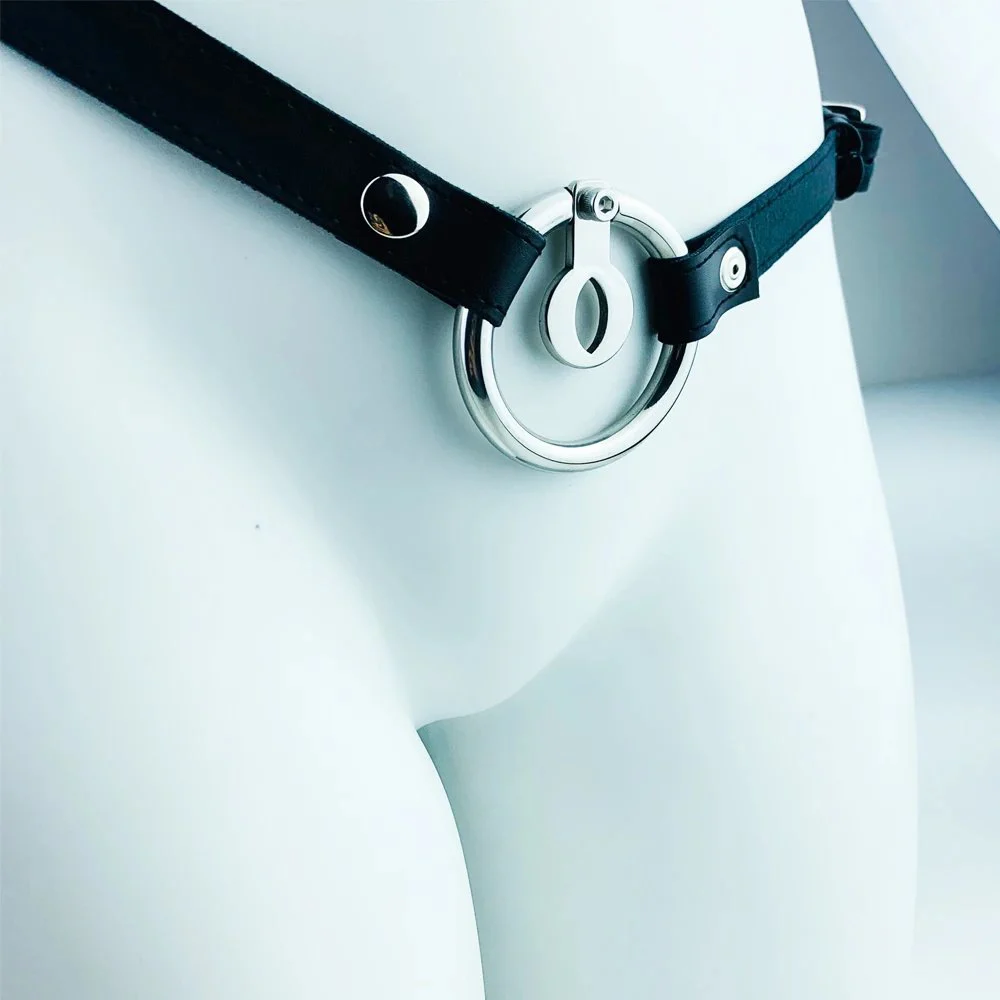 Steel Penis Ring Penis Lock for Men Bondage Chastity Cock Cage Male Metal Cock Chastity Device Belt