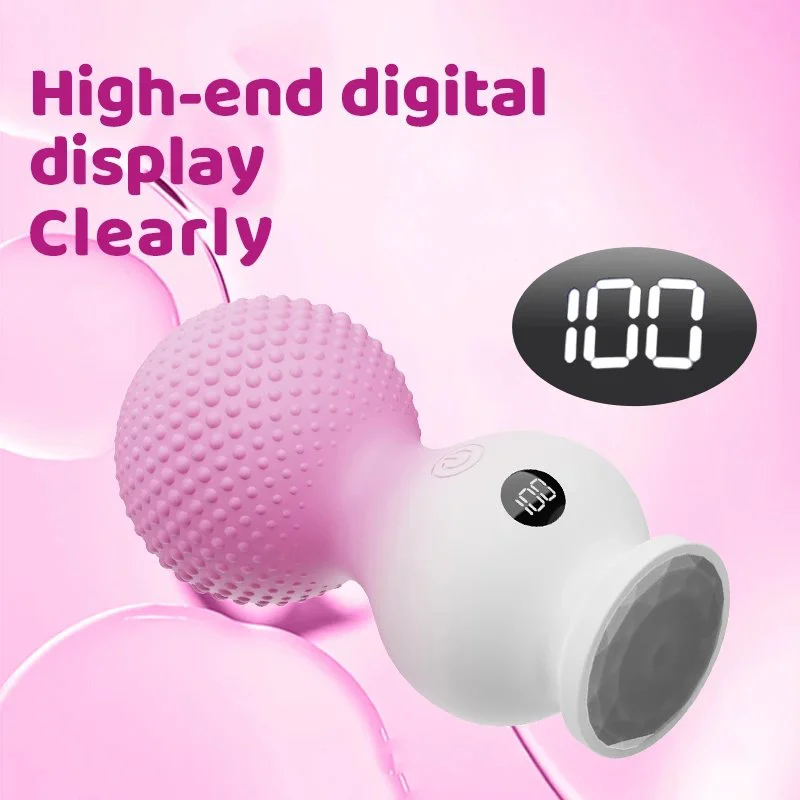 Strong Shock 10-Frequency Hemp Ball Massager Adult Sex Vibrator with Point Stimulation Display Vibration Toy