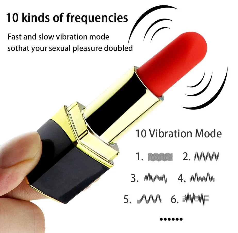 Sex Toys 10 Speed USB Waterproof Silicone Bullet Lipstick Vibrator for Women