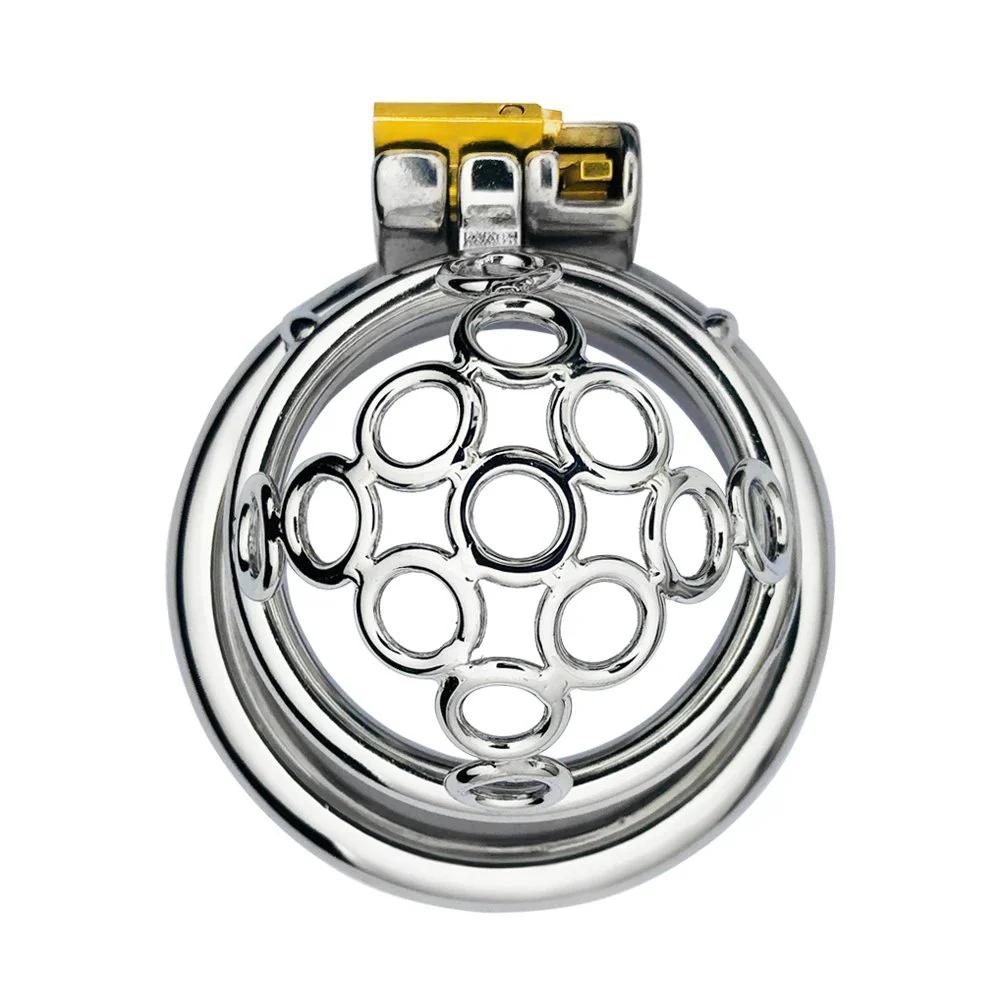 Round or Curved Ring and Belt Spiked Cock Cages Cock Cage Male Chastity Devices SM Products