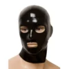 Adult Latex Hood Mask with Zipper 100% Waterproof BDSM Headgear for Dance Party Fetish Black Sex Mask