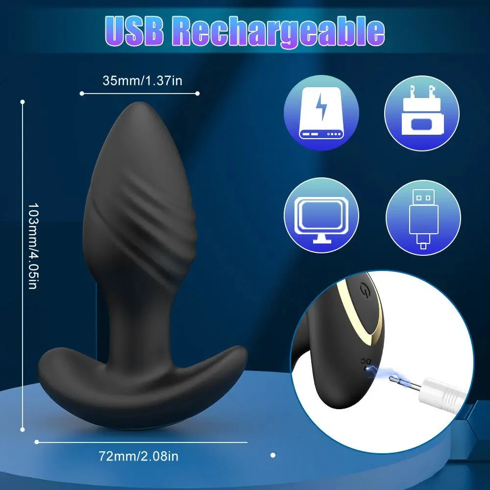 Rotating & Vibrating Prostate Massager for Men and Women Multi-Frequency Anal Sex Toys