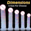 Liquid Silicone Super Soft Realistic Crystal Jelly Dildo With Suction Cup Women