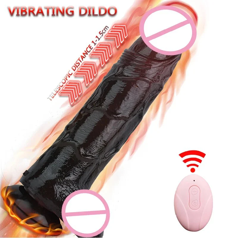 9.5 Thrusting Dildo Vibrator for Women,Vibrating Dildo with Remote Control 10 Telescopic & 10 Vibrations Modes, G-spot Toy