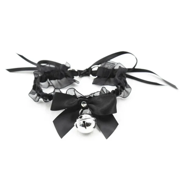 Bell Neck Sleeve Elastic Silver Bell Neck Adult Accessories Women's Neck Sleeve Black Lace Toy Sex Toys for Women