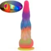 9.8 Inch Long Glow in Dark Monster Dildo Luminous Dildo Freaky Sex Toy Multi-color Sex Tool for Women
