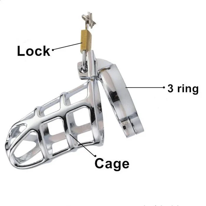 Adult BDSM Chastity Cage Stainless Steel SM Restraint Device