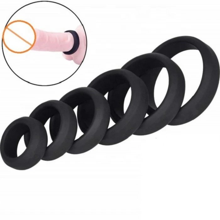 Men's Silicone Cock Ring Lock Penis Sex Tool for Semen Delay