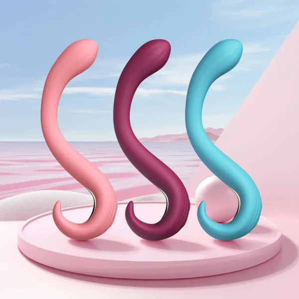 S Shape High-End Mini G-Spot Clitoral Vibrator Wand Double-Headed 10-Frequency Vibration USB Rechargeable Waterproof Handheld