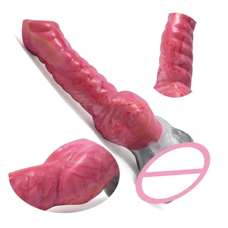Animal Remote Control Vibrator Large Size 26cm Wolf Penis Vibrator Cock with Suction Cup Artificial Testicles Sexual Toys