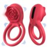 Remote Controlled Silicone Vibration Waterproof Cock Ring for Men Masturbation Rose Shaped Vibrator for Couples