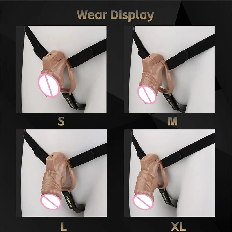 Removable Adult Realistic Penis Chastity Cage with Restraints Resin Material Simulated Skin Color Chastity Cage for Adult Men